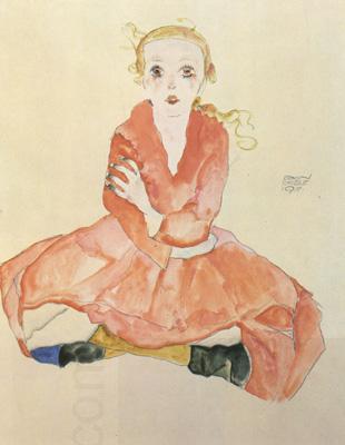 Egon Schiele Seated Girl Facing Front (mk12) China oil painting art